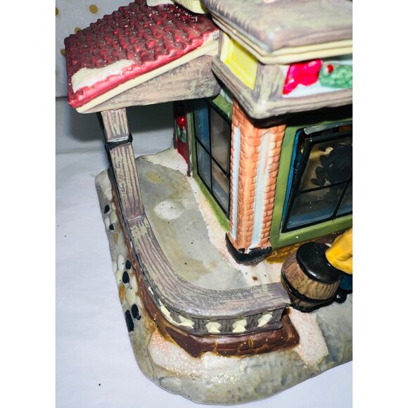 Holiday Time Village Collectibles Ceramic Light-Up Christmas Pub - Picture 4 of 12